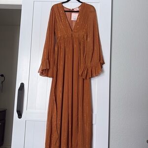 Showpo beautiful flowy rust dress